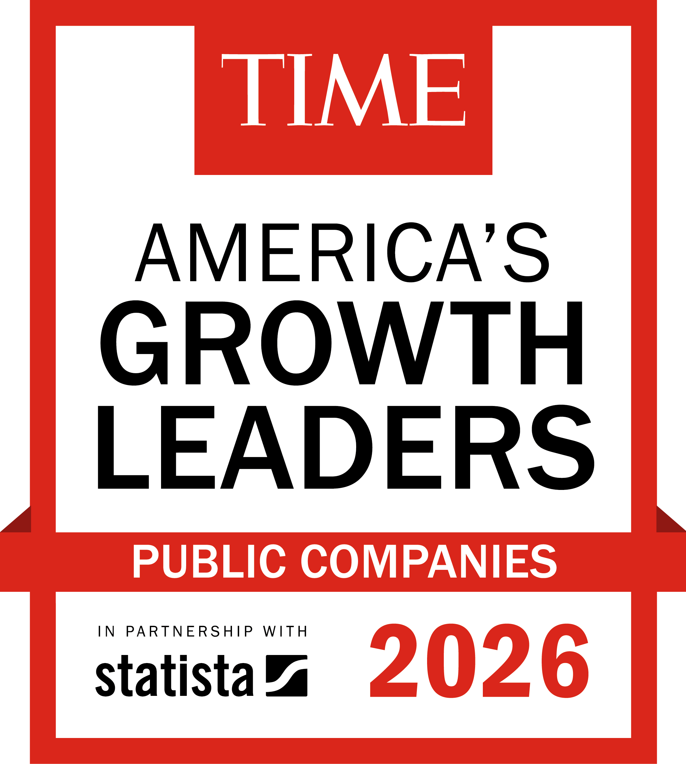 Award Badge for TIME and Statista's "America’s Growth Leaders"